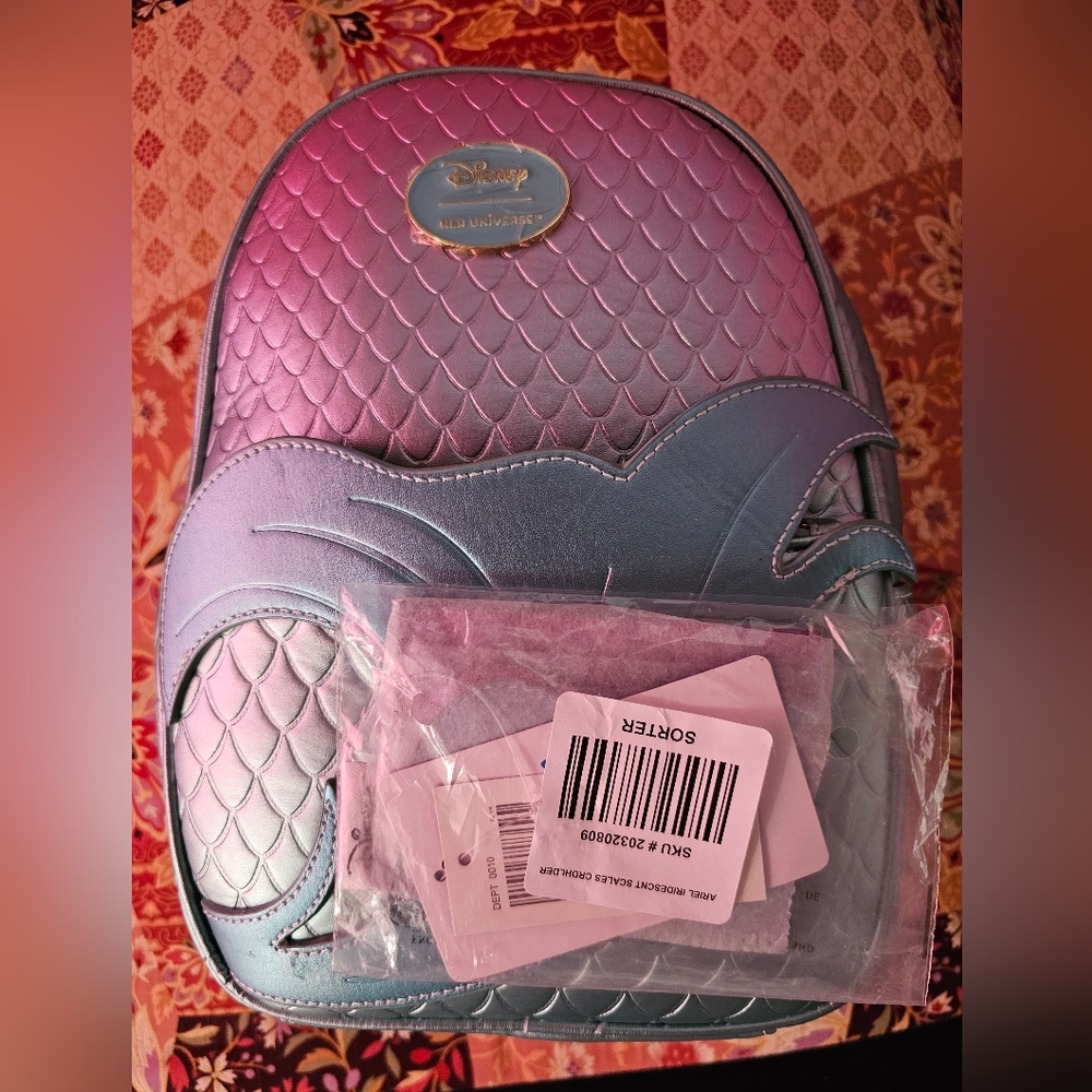 Her Universe Disney The Little Mermaid Ombre Scales Mini Backpack w/wallet